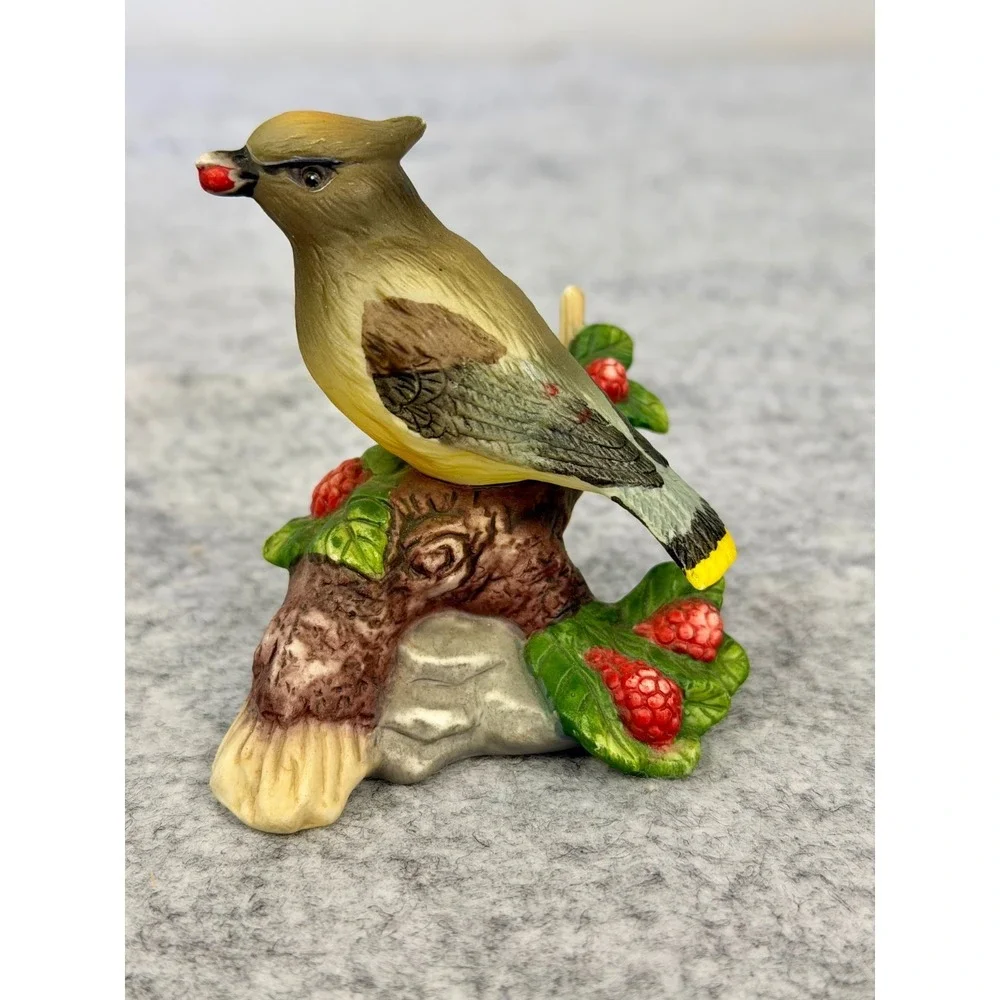 Cedar Waxwing Porcelain Figurine 